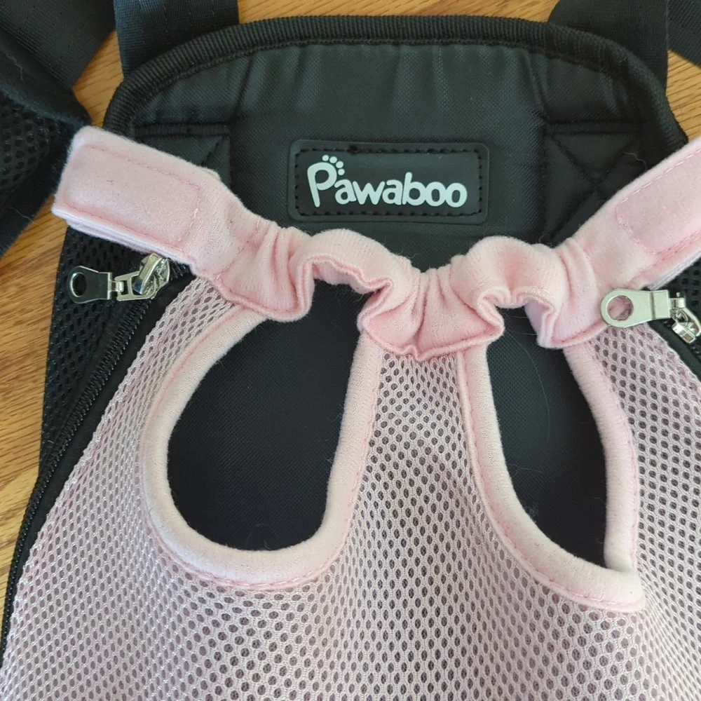 Pawaboo Pet Carrier Backpack - Pink and Black